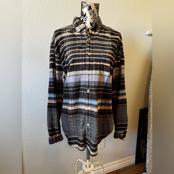 J. Crew Multicolor Striped Casual Button-Down Shirt - Brown Base - Picture 2 of 8